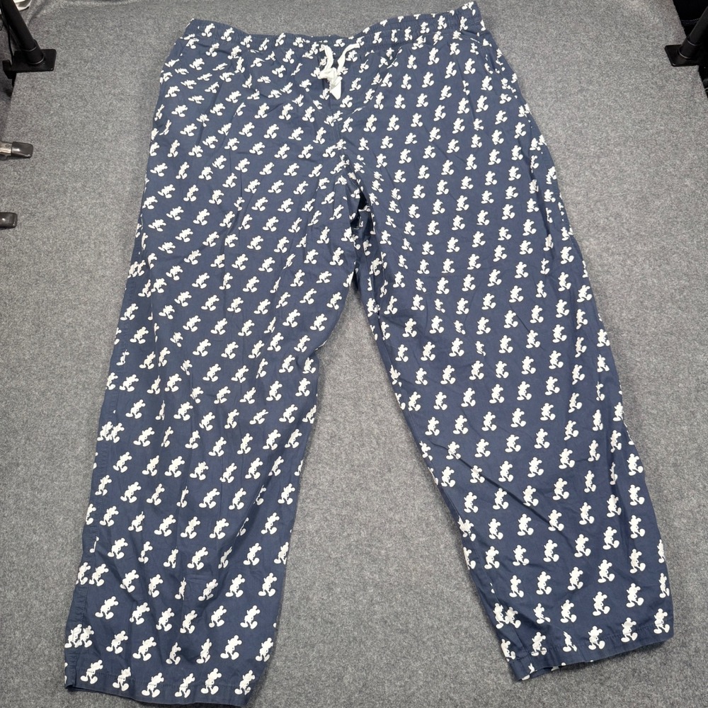 Disney Parks Mickey Mouse Pajama Pants Navy Blue Cotton XXXL Lounge Bottoms